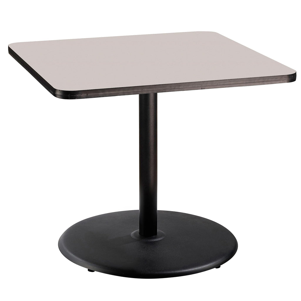 National Public Seating Nps 36&Quot; Square Cafe Table With Round Base, 30&Quot; Height, Particleboard Core/T-Mold, Grey Nebula Top, Black Frame
