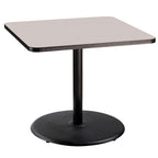 National Public Seating Nps 36&Quot; Square Cafe Table With Round Base, 30&Quot; Height, Particleboard Core/T-Mold, Grey Nebula Top, Black Frame
