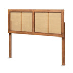Baxton Studio Gilbert Walnut Finished Wood and Rattan Queen Size Headboard