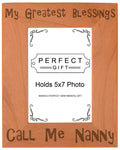 ThisWear Nanny Gifts For Women Blessings Call Me Nanny Wood Engraved Portrait 5x7 Photo Frame