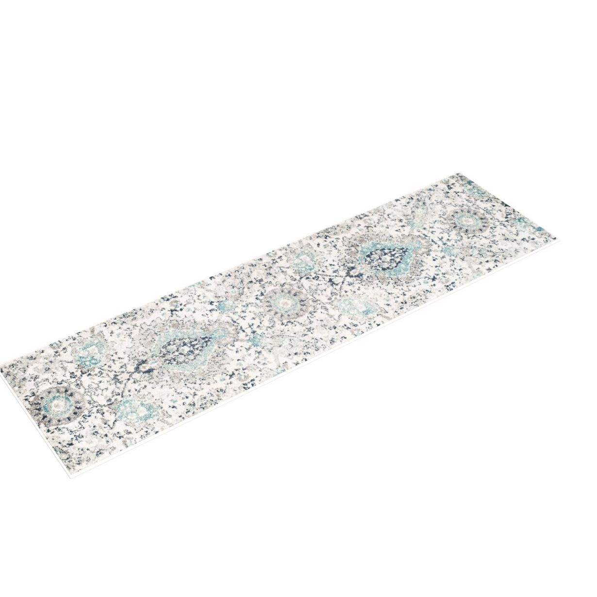 Safavieh Madison Collection Runner Rug - 2'3'' X 14', Cream & Light Grey, Boho Chic Glam Paisley Design, Non-Shedding & Easy Car