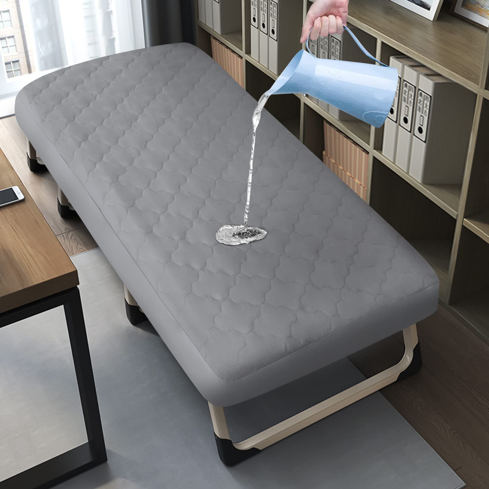 Cot Mattress Pad - Waterproof Quilted Cot Size Mattress Cover Topper 30' X 75' X 10' Fitted For Narrow Twin/Camp Bunk/Rvs Bun