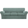 4 Piece Sofa Covers For 3 Cushion Couch Sofa Slipcover Soft Couch Cover For Dogs-Washable Sofa Furniture Covers With 3 Individual Cushion Covers, Feature Jacquard Fabric (3 Cushion Sofa, Dark Cyan)