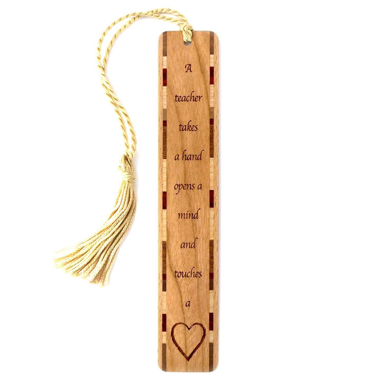 Teacher Quote A Teacher Takes A Hand Opens A Mind And Touches A Heart Engraved Wooden Bookmark - Also Available With Personaliza