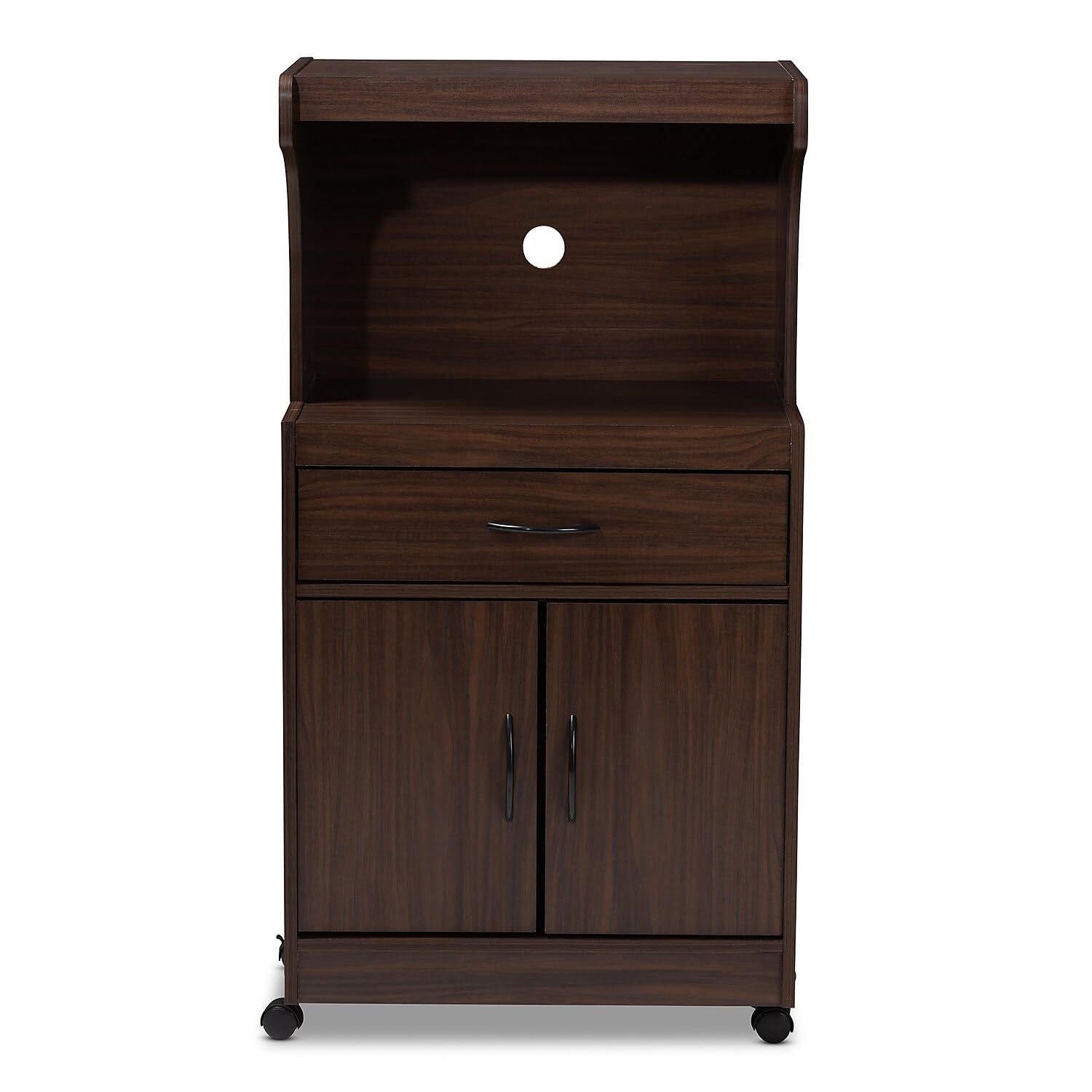 Baxton Studio Tannis 24.02-inch W Kitchen Storage Cabinet, Walnut Brown (147-8315-HiT)