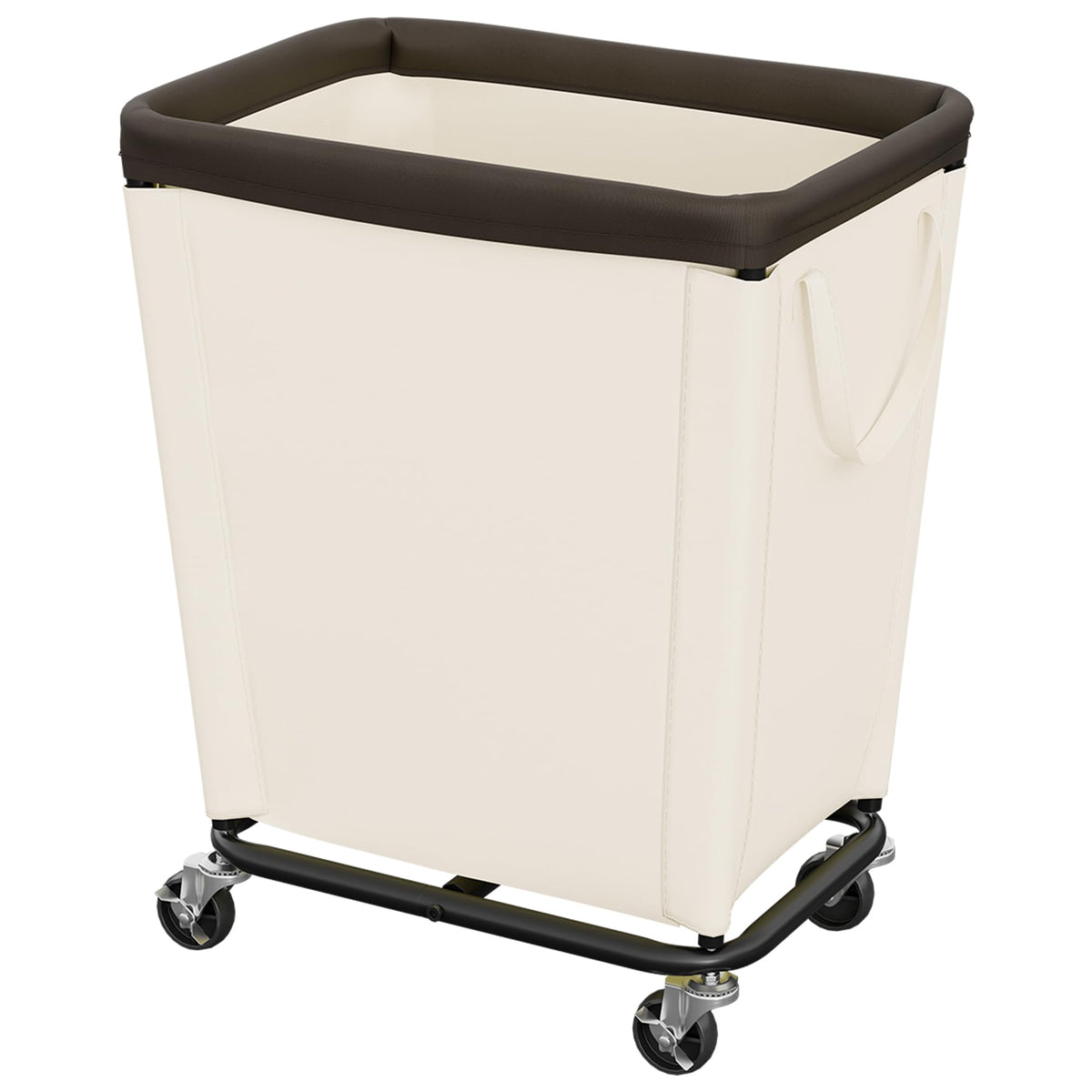 StorageWorks Basic Laundry Hamper with Wheels, 210L Rolling Beige Basket
