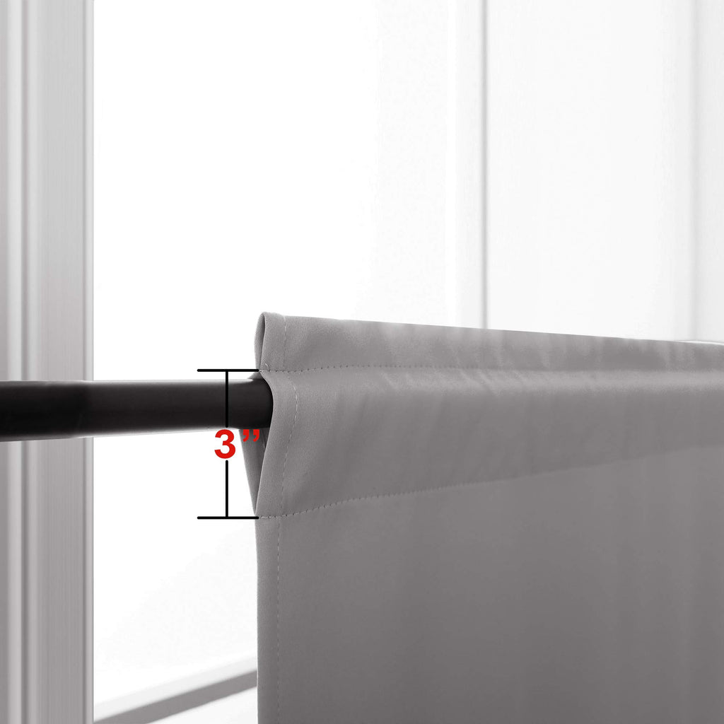 Koufall Tier Curtains For Kitchen,Blackout Short Modern Curtains For Living Room Bedroom Bathroom,Light Gray,24 Inch Long
