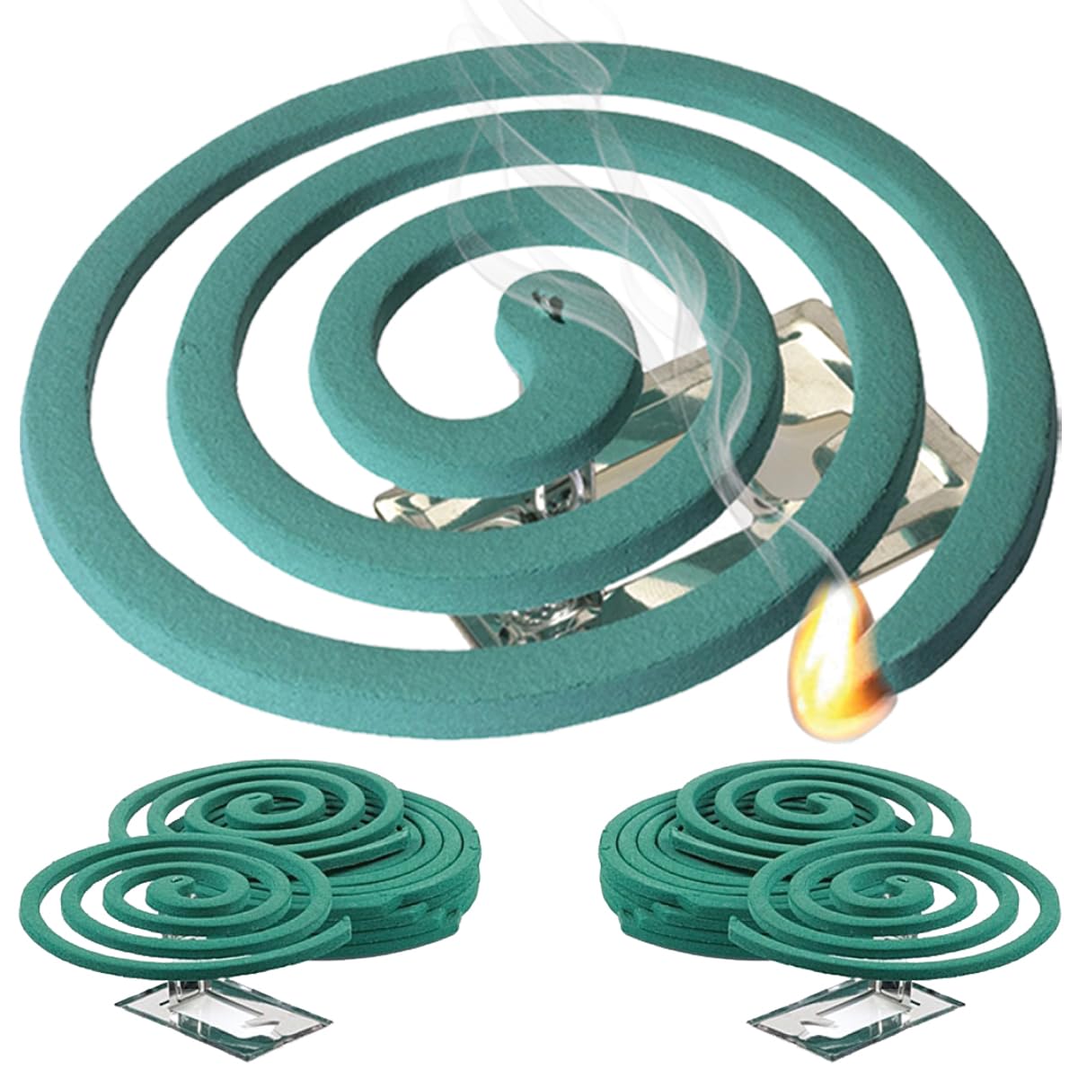 W4W Mosquito Repellent Coils - Outdoor Use Reaches Up To 10 Feet - Each Burns For 5-7 Hours (Three Pack Contains 12 Coils & 6 St