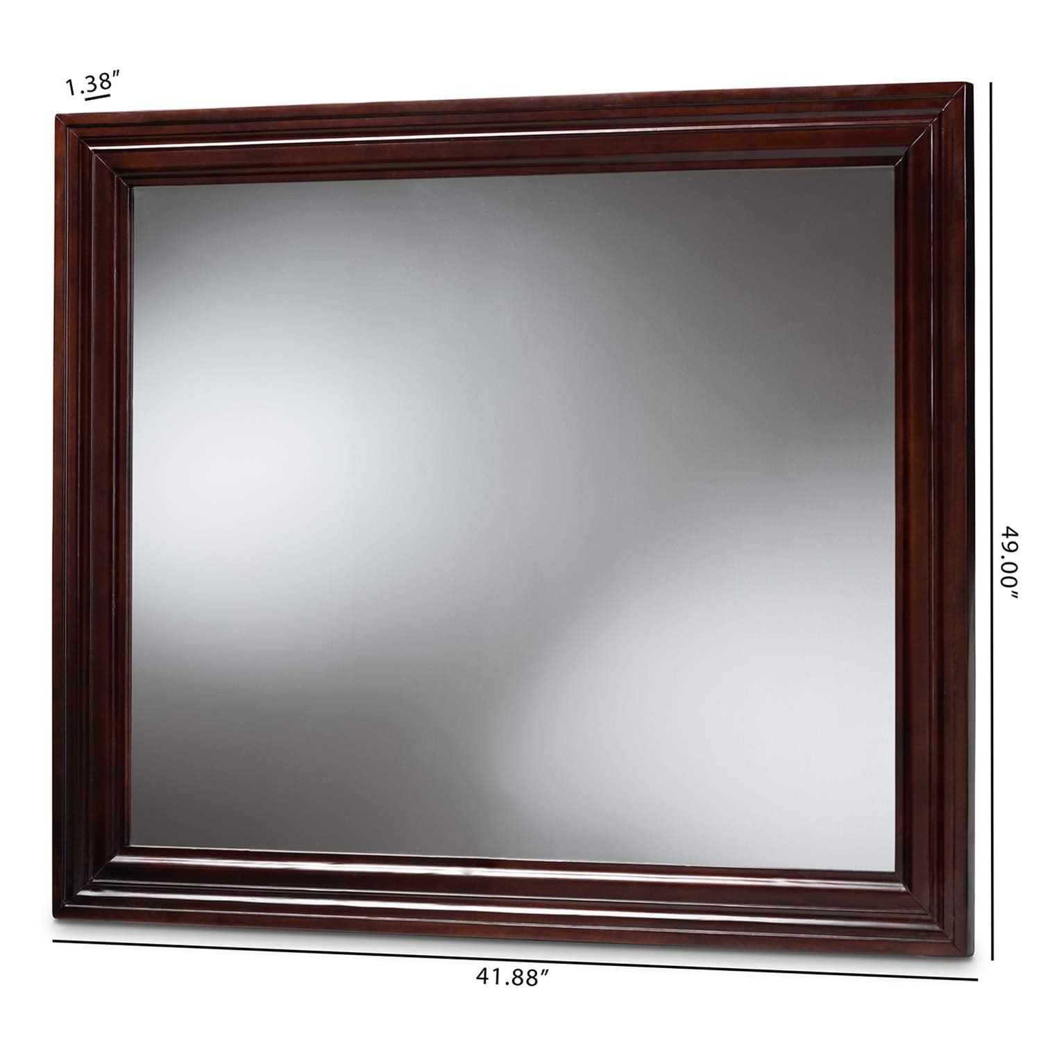 Baxton Studio Barton Dark Brown Finished Wood Dresser Mirror