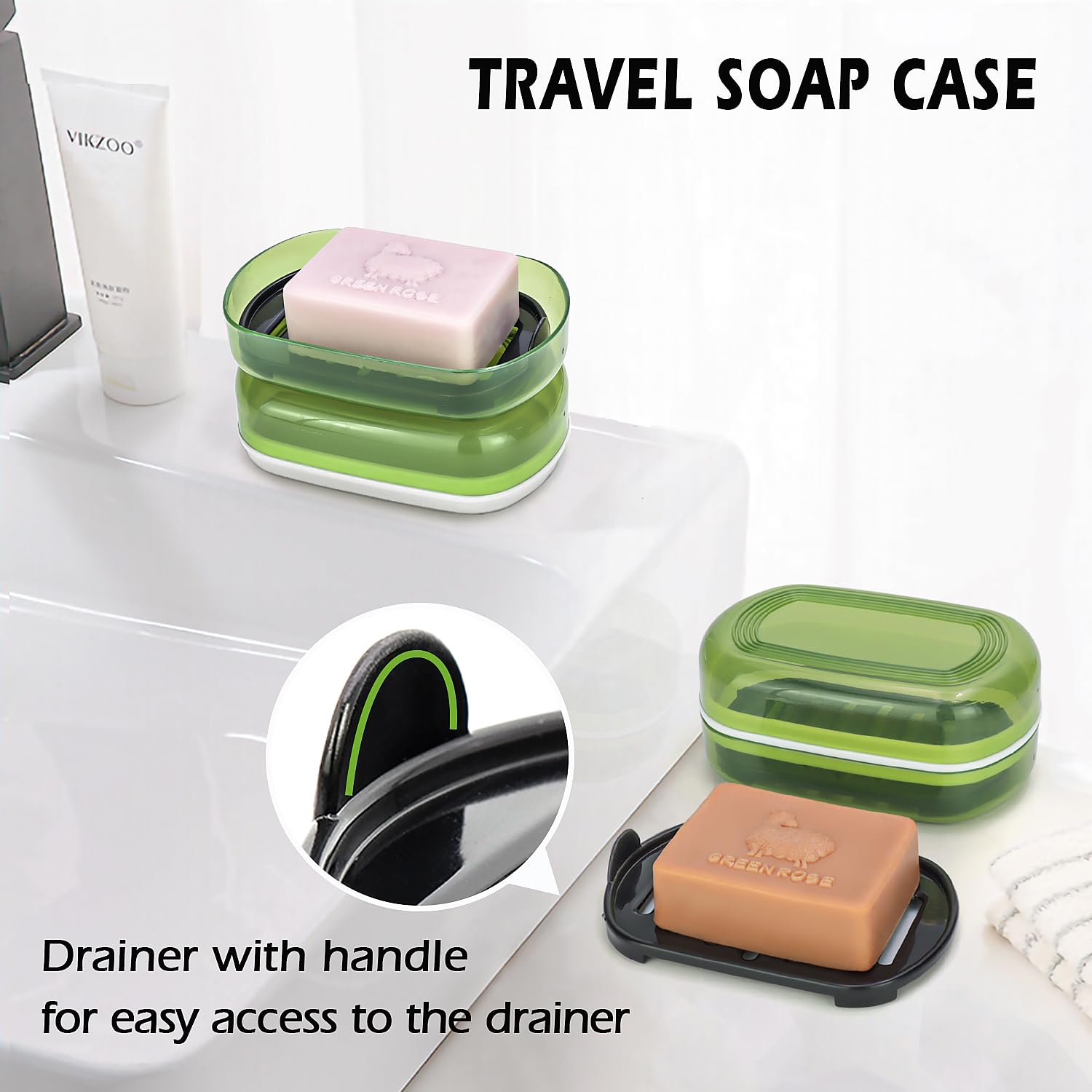 Aidimming Travel Soap Case, Bath Soap Holder, Soap Dish With Lid For Traveling, Soap Box For Handmade Soap, Portable Soap Contai