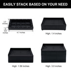 Jonhwi Bed Lifts Risers, Heavy Duty Furniture Elevator In Heights Of 2, 3 Or 4 Inch, Raising Blocks For Bed, Couch, Desk, Sofa, Tables, Headboard Stilts (Black, 4 Pack Set)