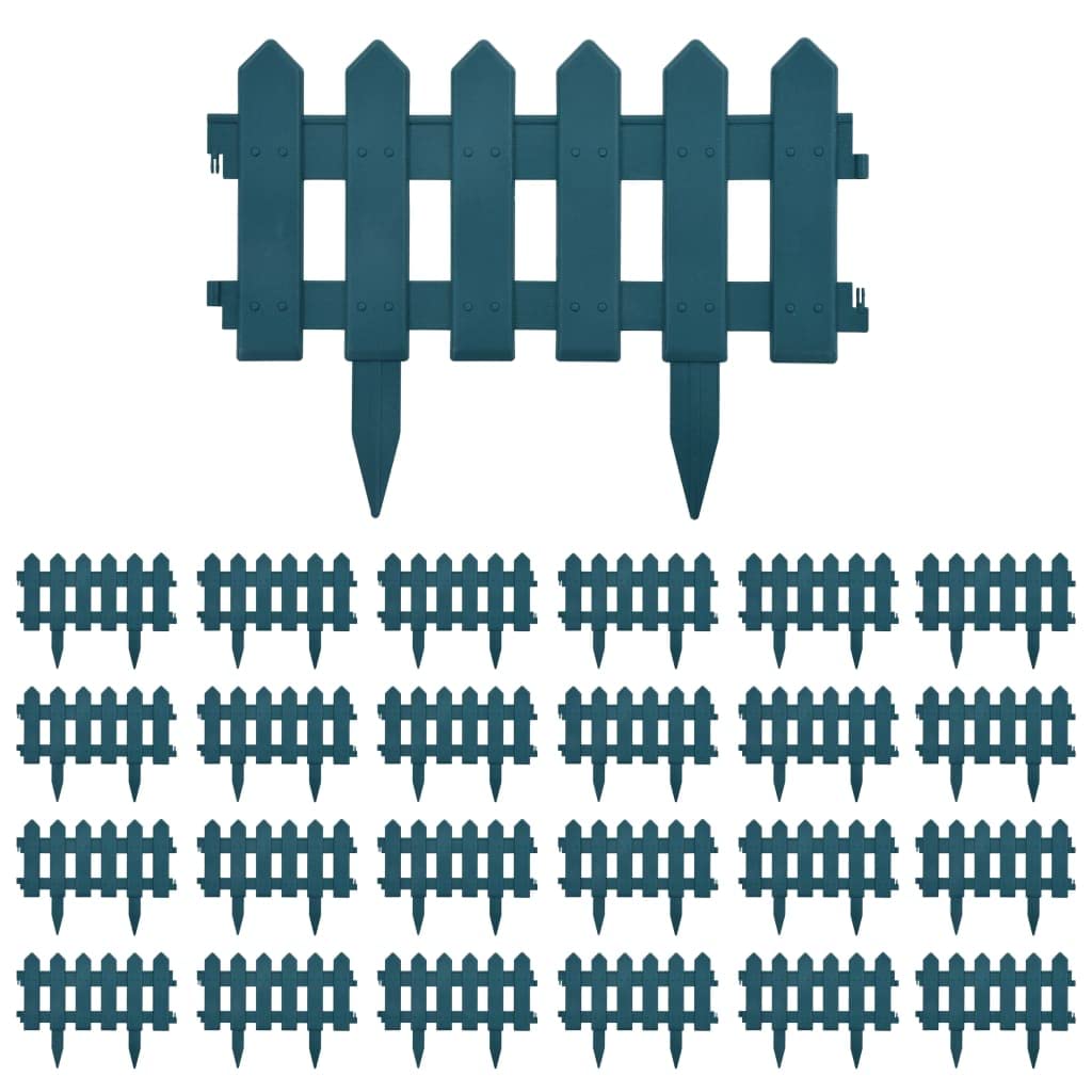 vidaXL Lawn Edgings 25 Pcs, Landscape Edging for Patio Backyard, Garden Fence for Plant Flower DIY Decorative, Edging Border Bar