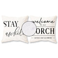 Tajwe Outdoor Pillow Covers Waterproof 20X20 Set Of 2 Welcome To Our Porch Stay Awhile Cushion Cases For Patio Furniture Sofa Co