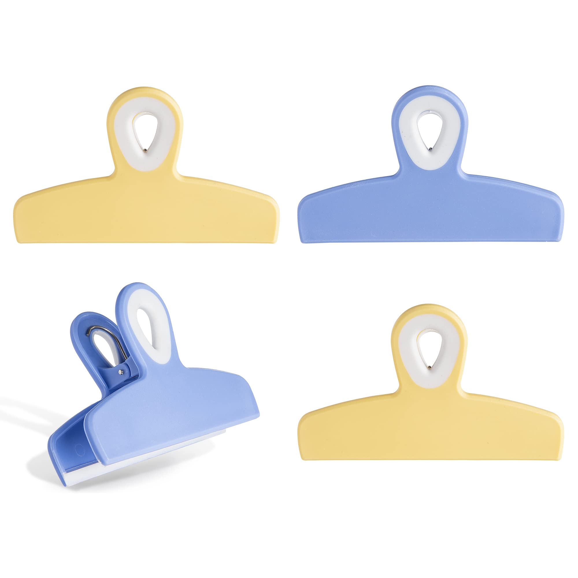 Cook With Color Bag Clips - Heavy Duty Chip Clip And Refrigerator Magnet Clips For Food Storage With Air Tight Seal Grip, Yellow