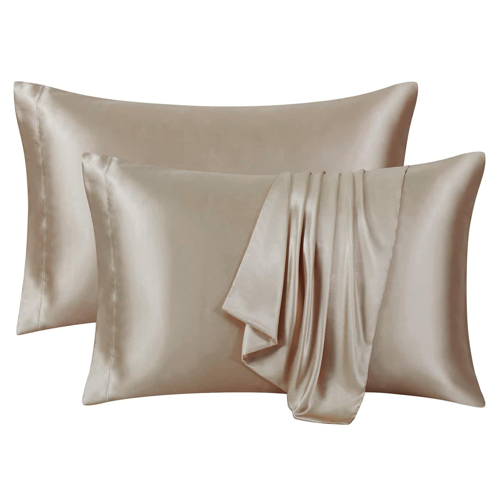 Ersmak Satin Pillowcase Queen Set Of 2, 20'' X 30'' Ultra Soft & Silky Satin Pillow Cases For Hair And Skin, Wrinkle Fade Resist