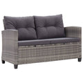 vidaXL 2-Seater Patio Sofa with Cushions Garden Outdoor Balcony Backyard Furniture Lounge Sofa Chair Couch Seating Gray Poly Rattan