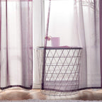 Miulee 2 Panels Solid Color Dark Purple Sheer Curtains Elegant Grommet Window Voile Panels/Drapes/Treatment For Bedroom Living Room (54X90 Inch)