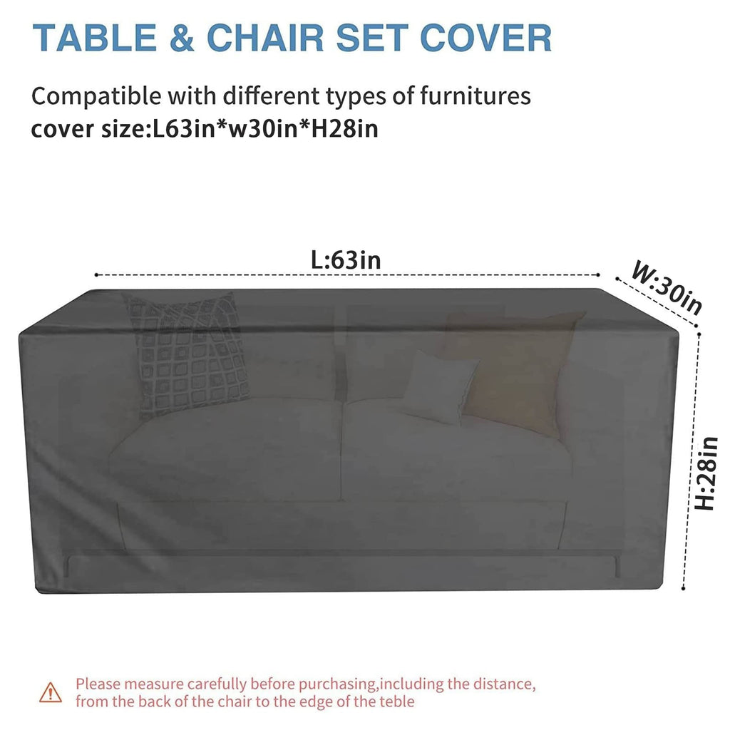 Hrefeu Patio Table Cover Black- 63 X 30 X 28 Inch, Heavy Duty 600D Oxford Deck Box Cover, Outdoor Table Cover,Outdoor Patio Furn