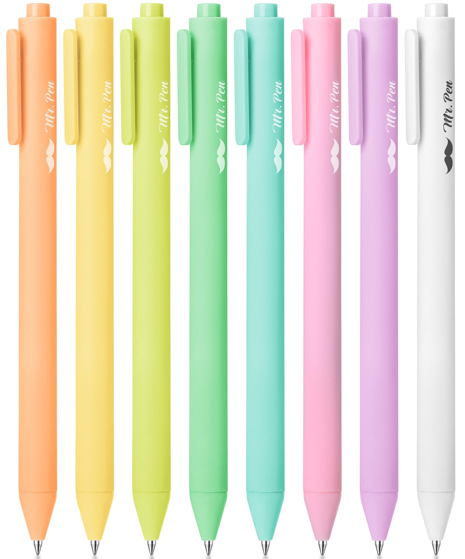 Mr. Pen- Retractable Gel Pens, 8 Pack, Color Ink Gel Pens Fine Point, Macaron Pastel Colors, 0.7Mm Gel Pens Fine Point, Retracta