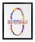 Dignovel Studios 13X19 Unframed Tooth Chart Anatomical Art Dental Clinic Dentistry Science Watercolor Art Print Poster DN565