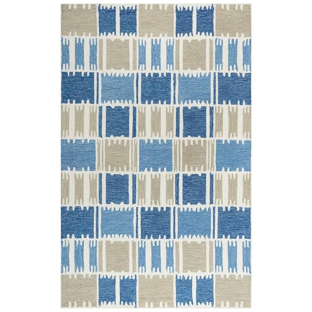 Alora Decor Rivera 8'9" X 11'9" Geometric Blue/Ivory/Beige Hand-Tufted Area Rug