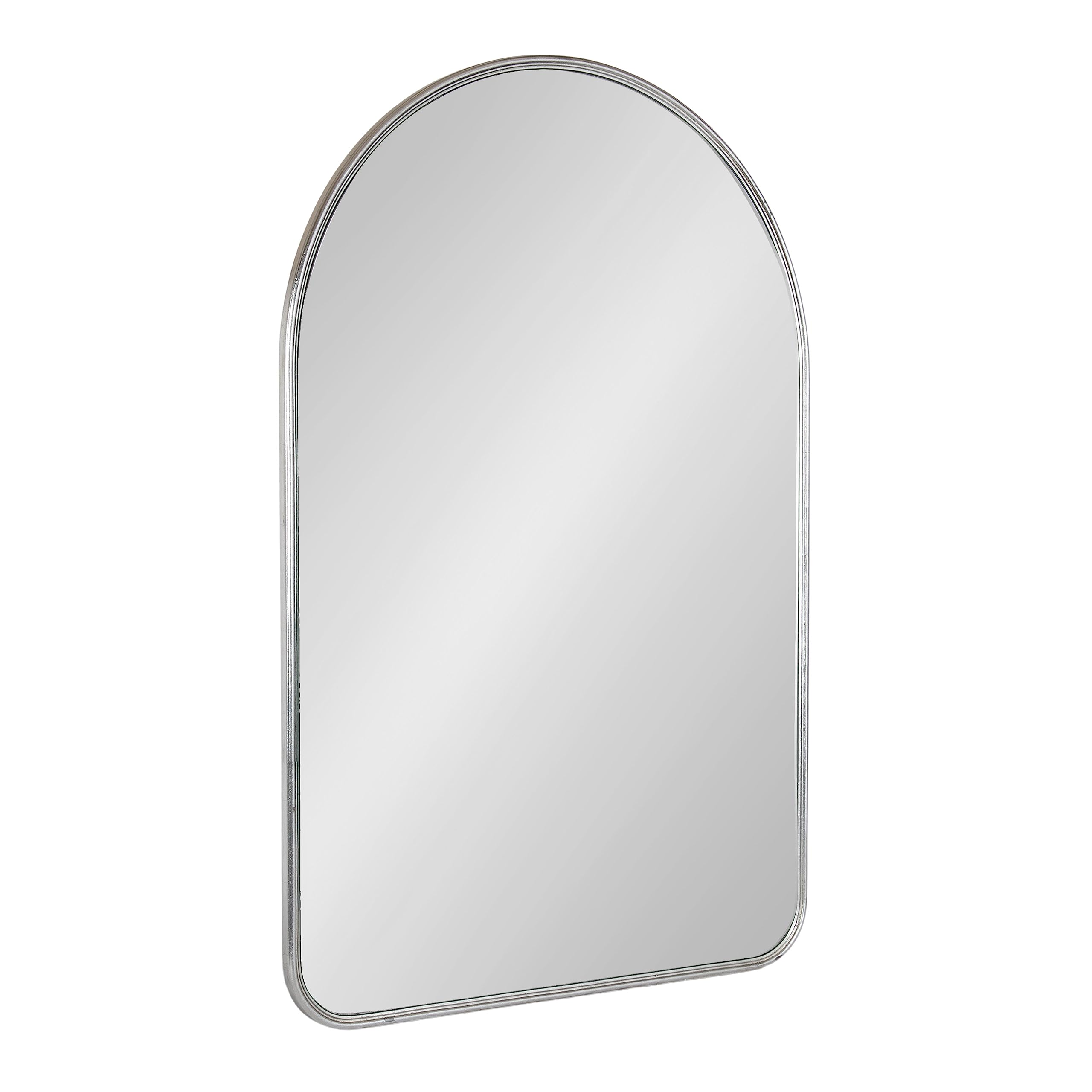 Kate and Laurel Caskill Modern Glam Arched Wall Mirror, 24 x 36, Silver, Decorative Framed Mirror for Wall Display with Slim Fra