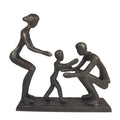 DreamsEden Rustic Family Figurines, Cast Iron Art Home Decoration Statue with Gift Card for Anniversary Birthday (Family of thre