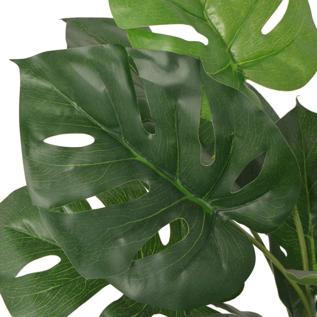 Vidaxl Artificial Monstera Plant - 27.6&quot; Tall With Real Wood Trunk And 13 Detailed Leaves - Comes With Pot - Lifelike Green Decor For Home And Office