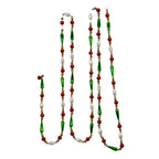 9-Foot Gold, Red, Green And White Round Bead With Water Drop Beaded Garland