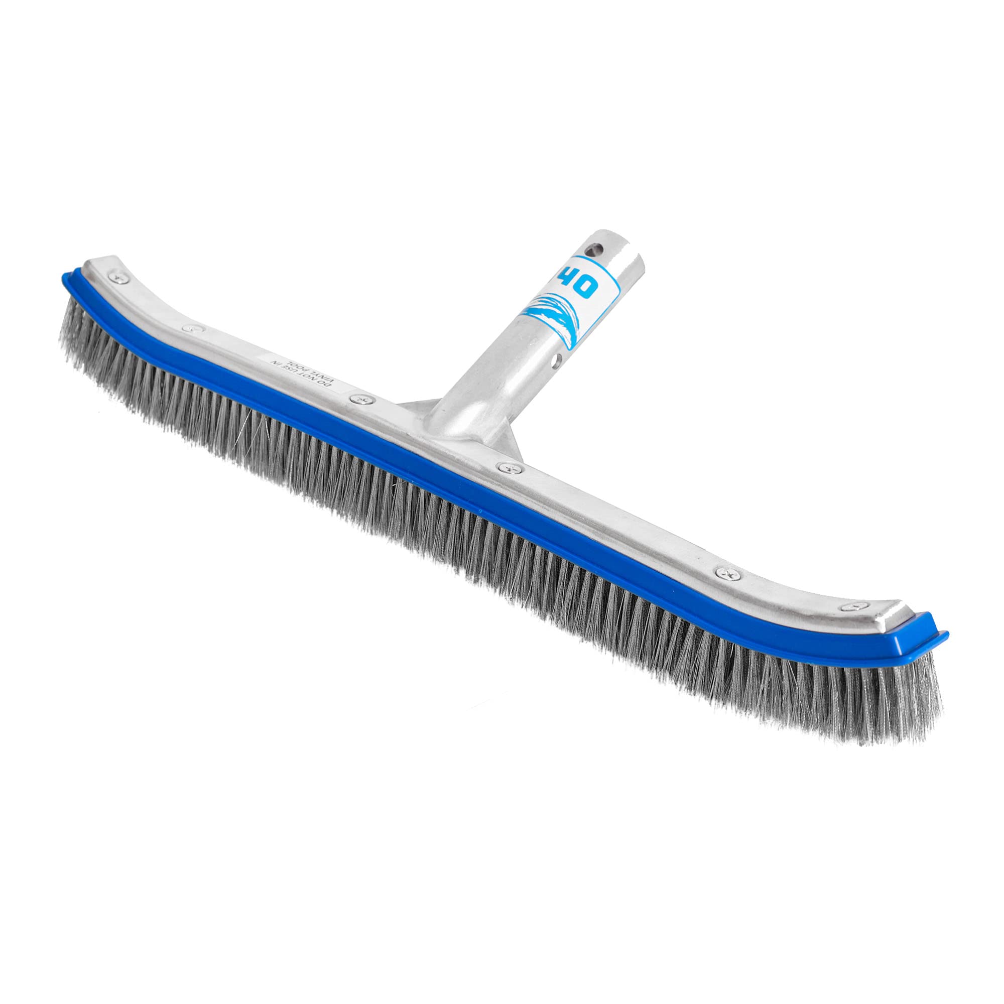440 Heavy Duty Pool Brush - 18-Inch Extra-Wide Metal Brush Head With Stainless Steel Wire Bristles & Curved Edges For Cleaning P