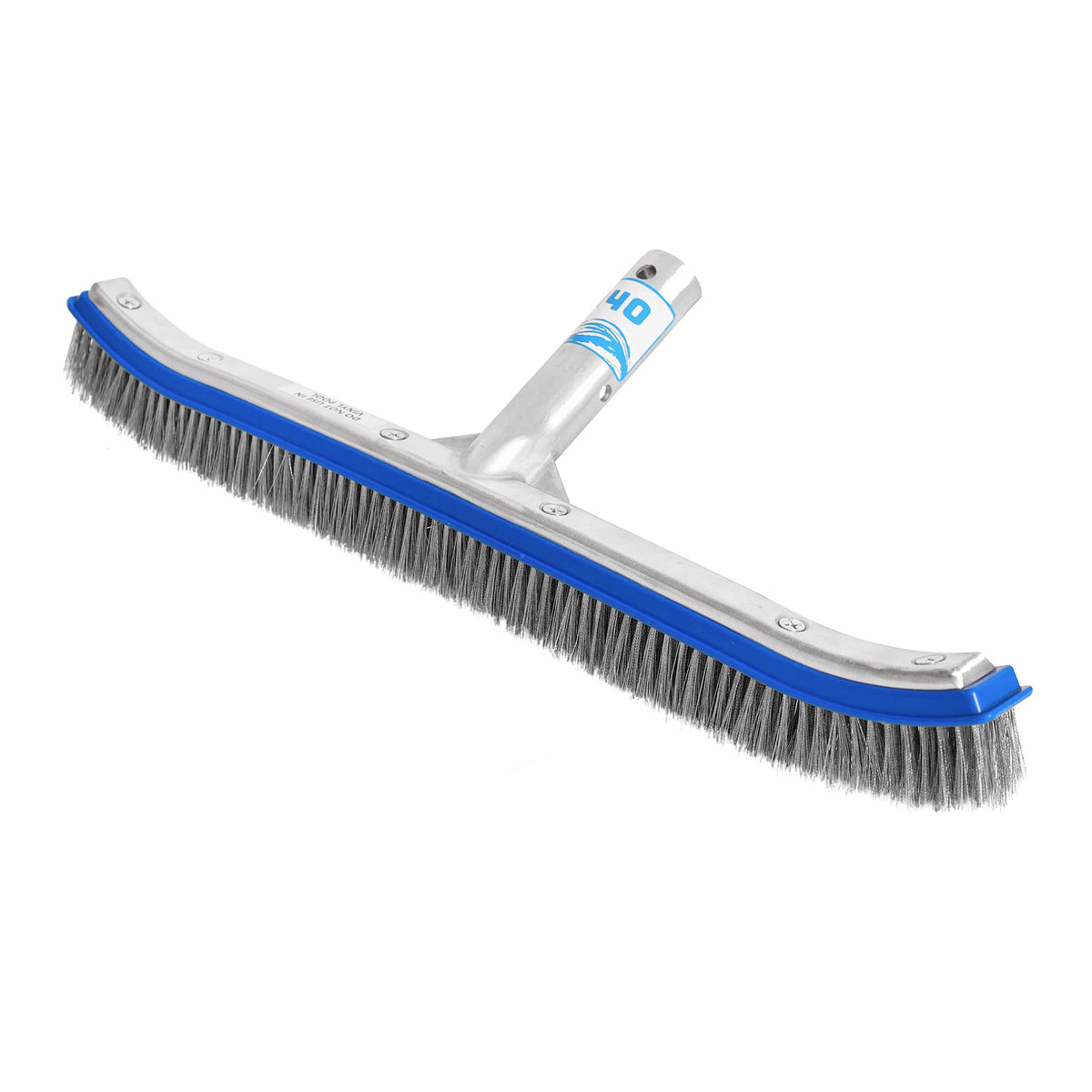 440 Heavy Duty Pool Brush - 18-Inch Extra-Wide Metal Brush Head With Stainless Steel Wire Bristles & Curved Edges For Cleaning P