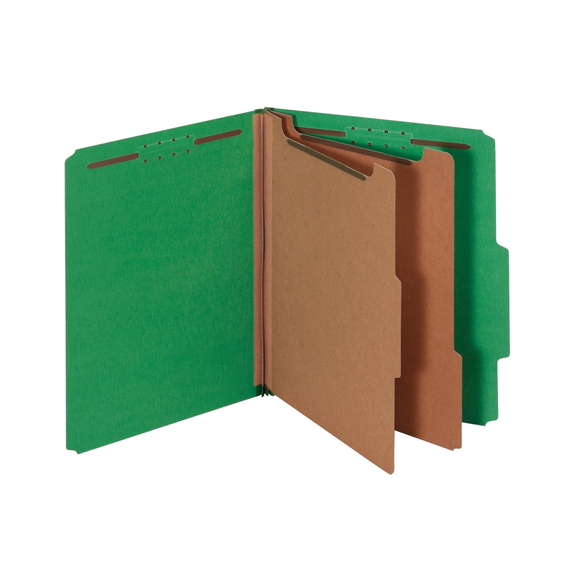 Office Depot Classification Folders, 2 1/2In. Expansion, Letter Size, 2 Dividers, Light Green, Pack Of 5, Om01742