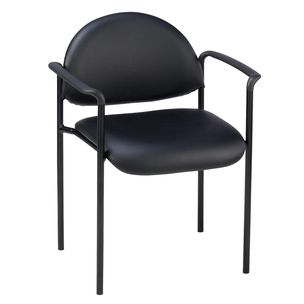 Lorell Reception Guest Chair, Black Vinyl