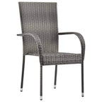 vidaXL Patio Dining Set 5 Piece Garden Outdoor Lawn Yard Terrace Balcony Dining Dinner Table and Chair Seat Seating Furniture Gray and Black
