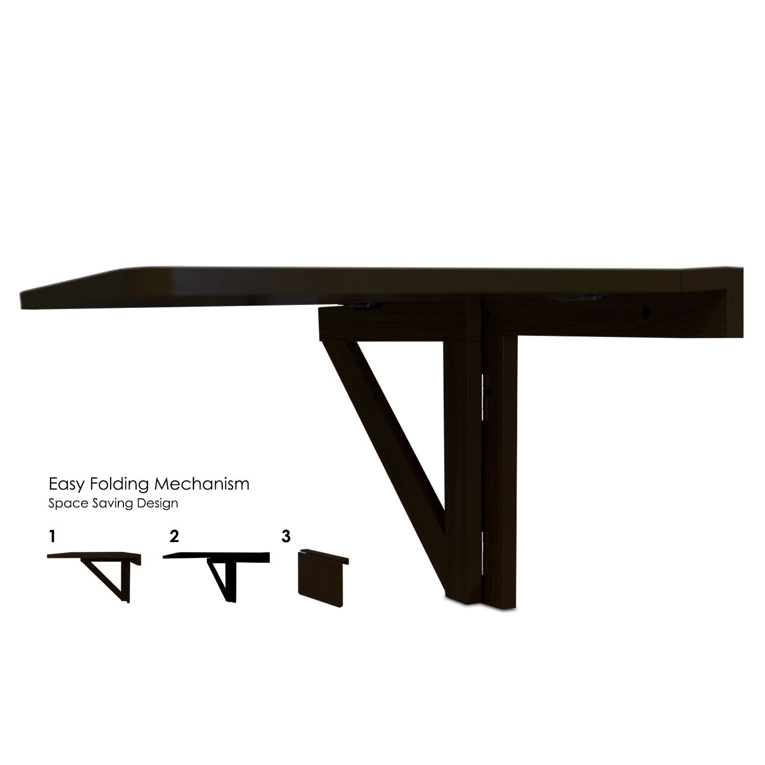 Furinno Mueller Wall-Mounted Drop-Leaf Folding Table, Cherry