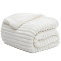 Infiixso Sherpa Throw Blanket For Couch - Super Soft & Warm Striped Fleece Blanket, Cozy Plush Fluffy Blanket All Season Use (Of