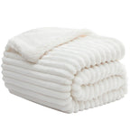 Infiixso Sherpa Throw Blanket For Couch - Super Soft & Warm Striped Fleece Blanket, Cozy Plush Fluffy Blanket All Season Use (Of