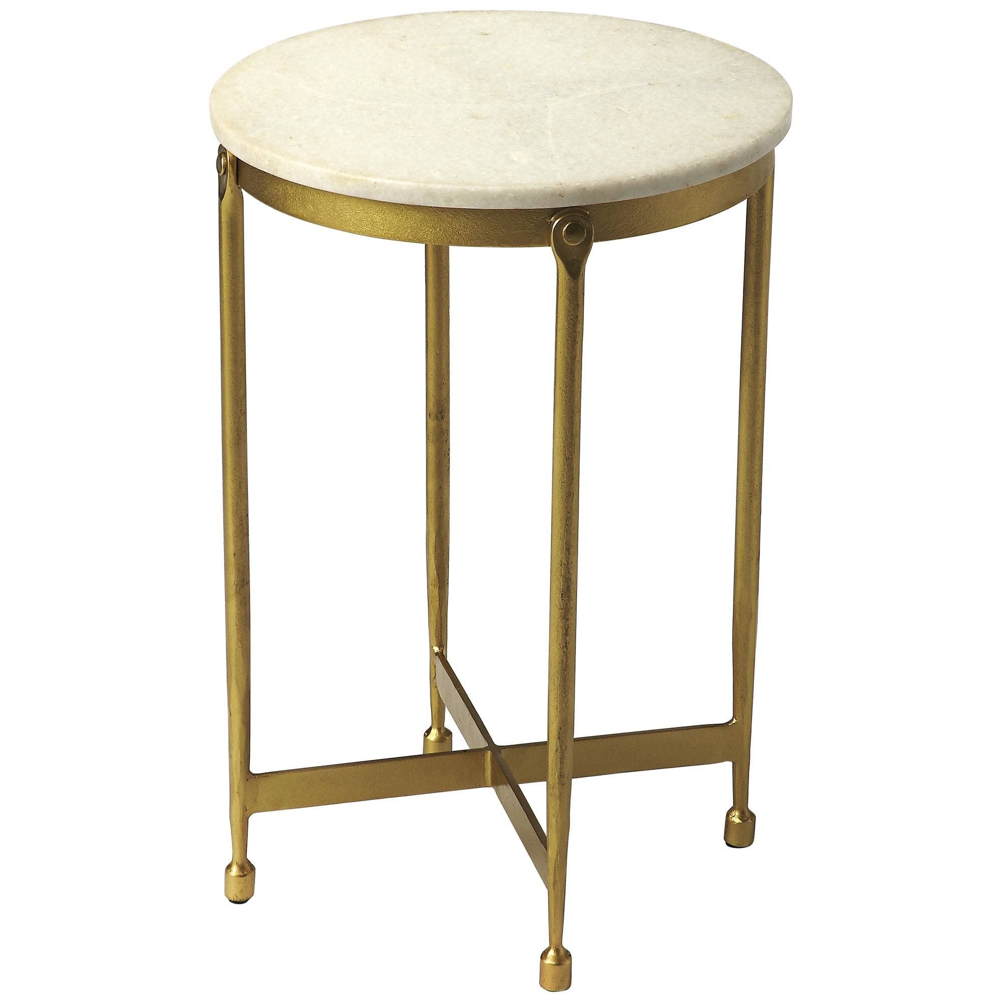 Butler Claypool White Marble End Table
