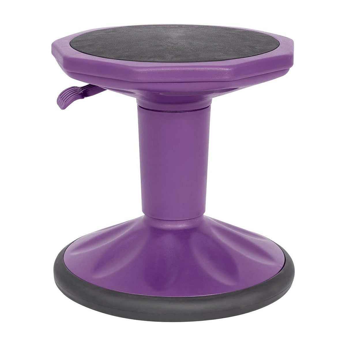 Flash Furniture Carter Adjustable Height Kids Active Stool - Flexible Purple Stool For Classroom And Home - Non-Skid Bottom - Rubberized Seat - 14&Quot; - 18&Quot; Seat Height