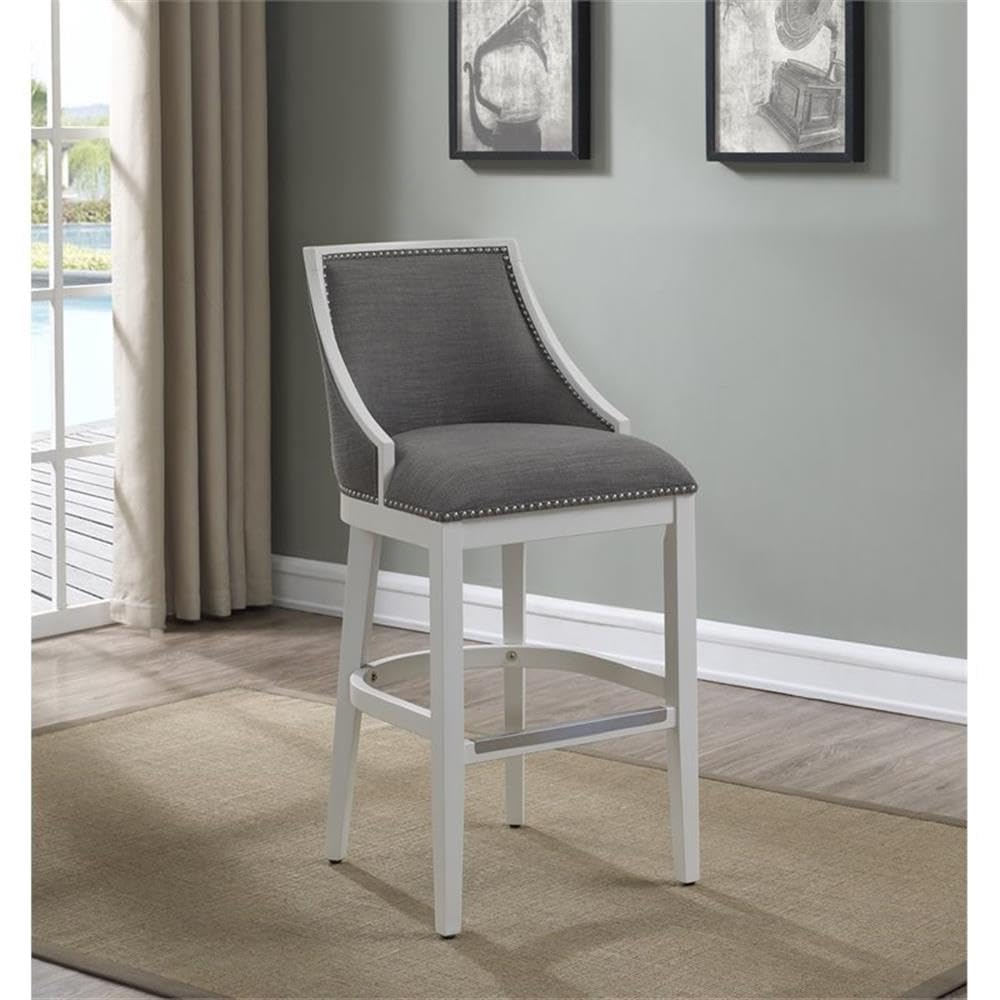 American Woodcrafters Lanie 26-Inch Stationary White Wood Counter Bar Stool