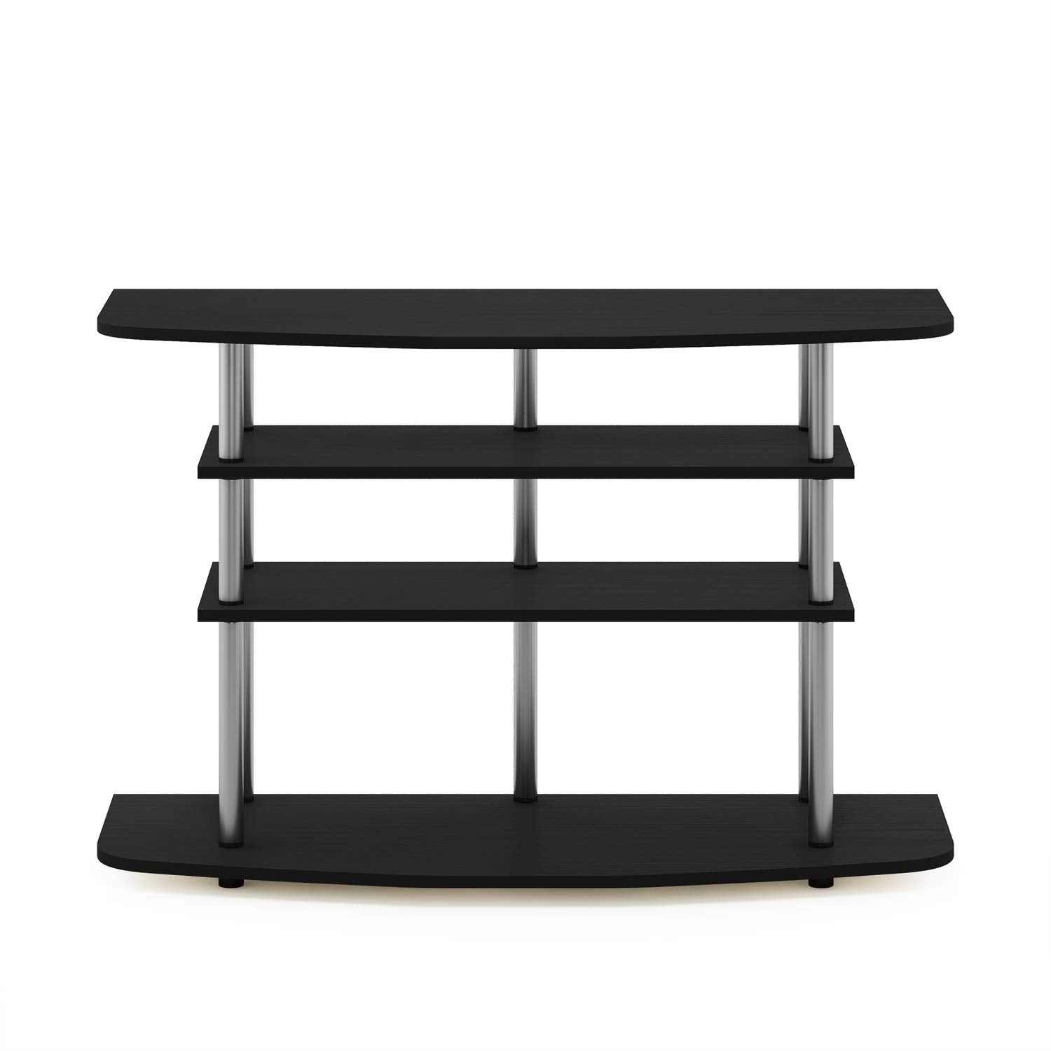 Furinno Frans Turn-N-Tube Tv Stand For Tv Size Up To 43 Inch, 4-Tier, Black Oak