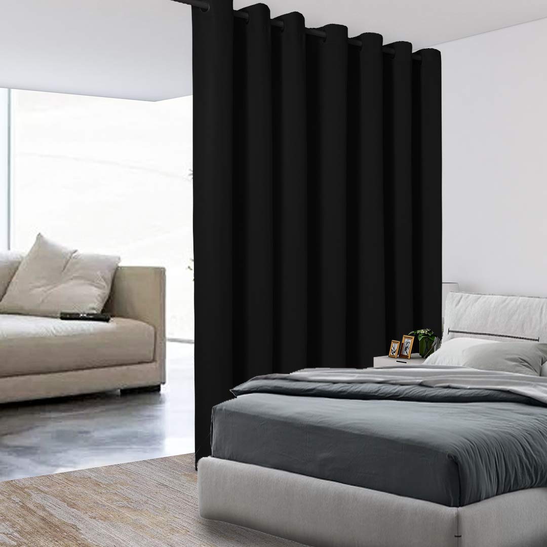 BONZER Room Divider Curtain Grommet Thermal Insulated Wide Blackout Curtains for Bedroom Living Room, 96L x 108W Inch (8L x 9W f