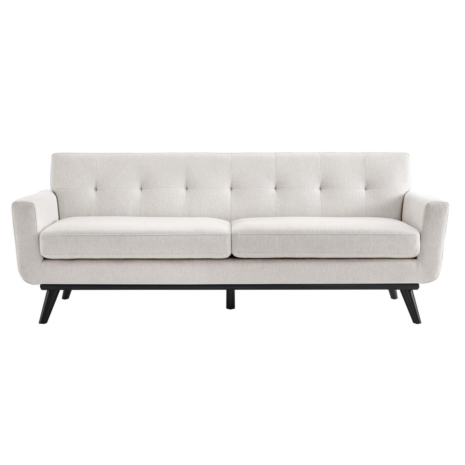 Modway Engage Modern Tufted Back Textured Fabric Sofa In Ivory