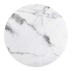 HomeRoots Furniture 24.8' x 24.8' x 42.9' Gray & White, Faux Marble, Painted Steel, Bar Table