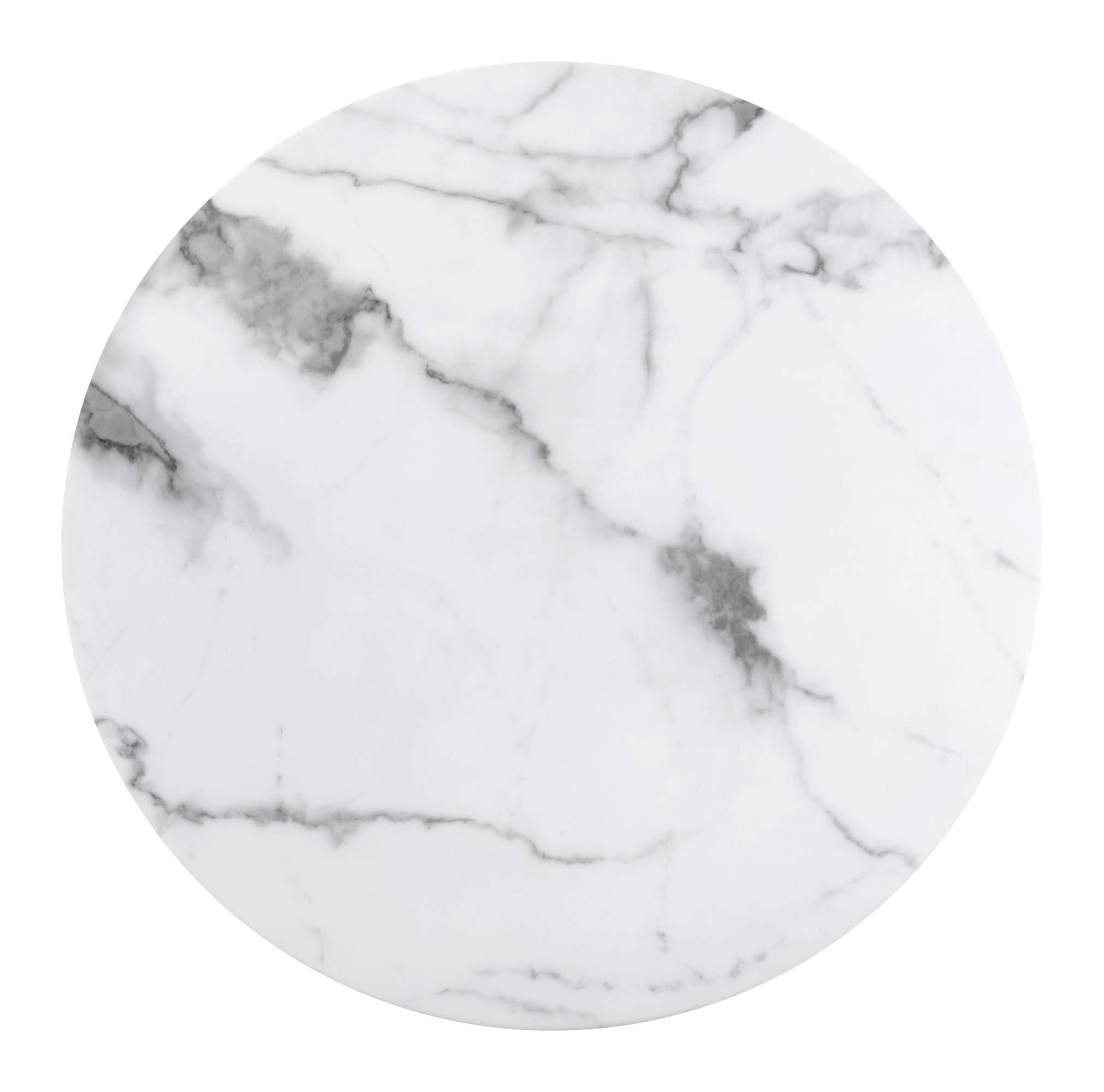 HomeRoots Furniture 24.8' x 24.8' x 42.9' Gray & White, Faux Marble, Painted Steel, Bar Table