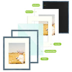 Golden State Art, 16X20 Picture Frames With Mat For 11X14 Or 16X20 Photo, Composite Wood Glass Frame For Wall (Blue, 2 Pack)