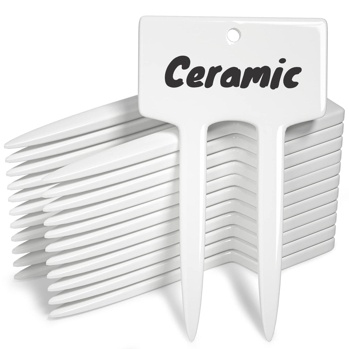 Plant Labels, Ceramic Garden Markers, Herbs Succulent Name Tags, Supplies For Seeding Pot Potted Plants Raised Bed, Indoor & Out
