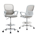 DUMOS Drafting Chair - Ergonomic Tall Office for Standing Desk, Counter with Height Adjustable and Comfortable Lumbar Support, F