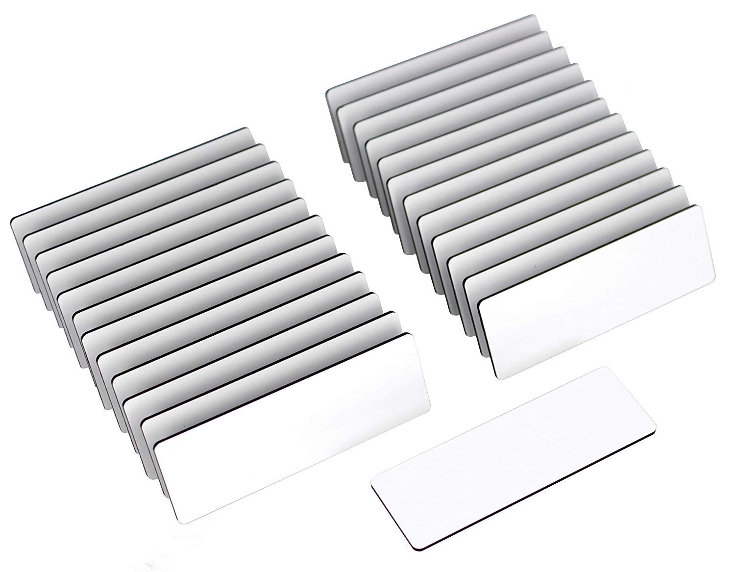 Excelmark Blank Name Tag/Badge With Pin - White - 1' X 3' (25 Pack)