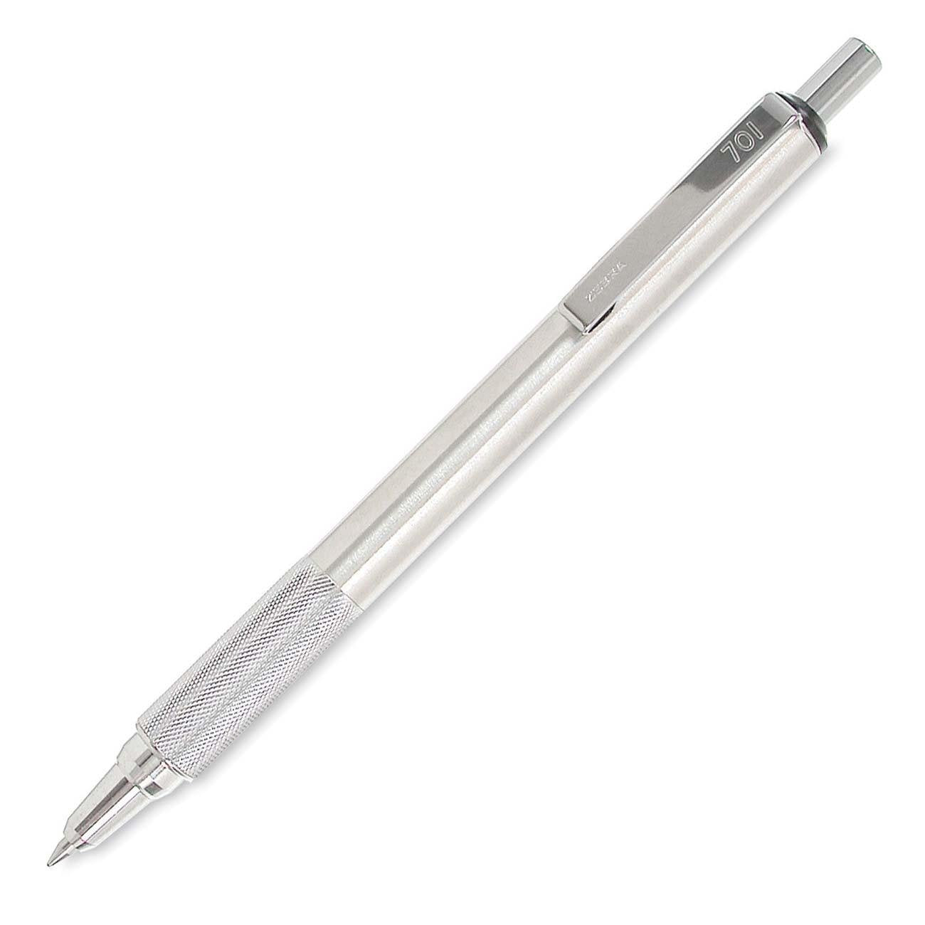 Zebra Pen F-701 Retractable Ballpoint Pen, Stainless Steel Barrel, Fine Point, 0.8Mm, Black Ink, 1-Pack